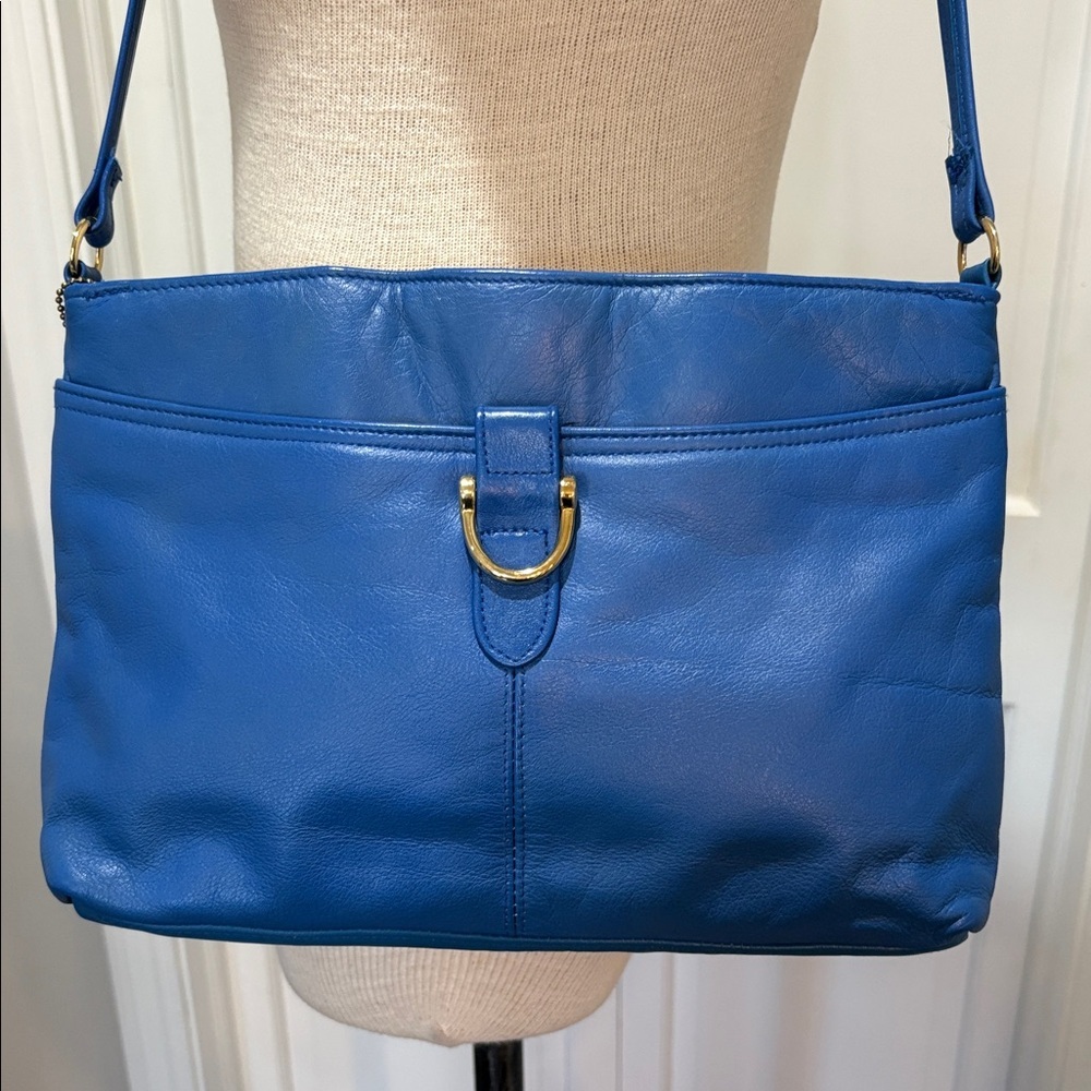 Alicia Genuine Leather Royal blue should strap colorful purse - Picture 2 of 10